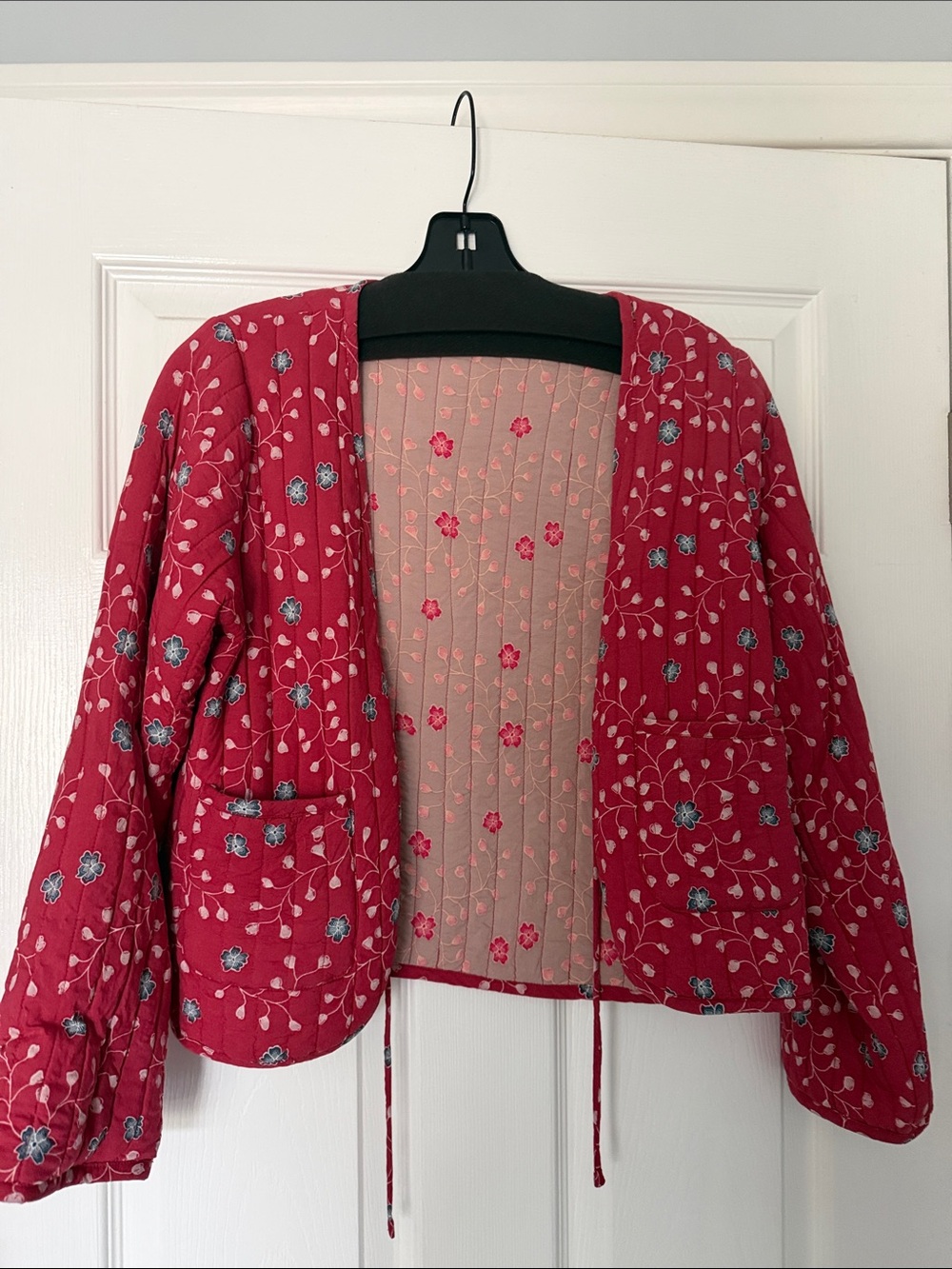 Natalie Martin Red Floral Quilted Jacket